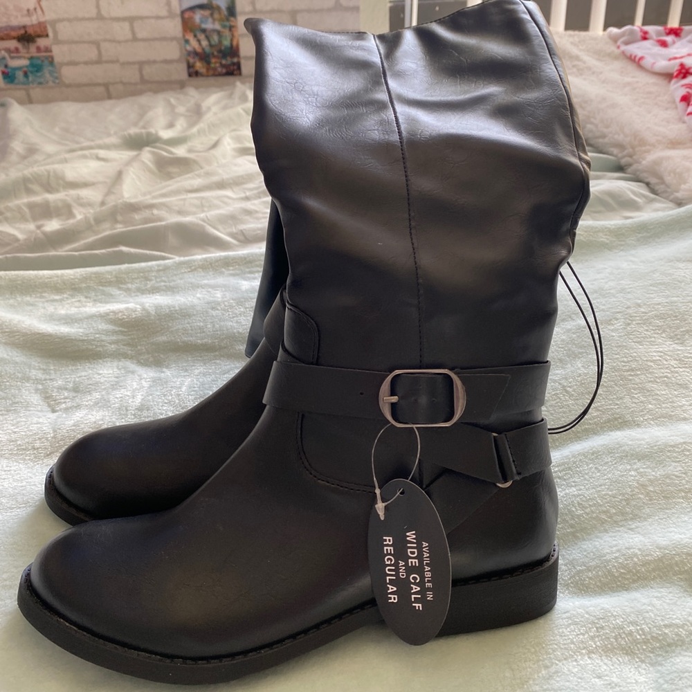 Black knee high boots